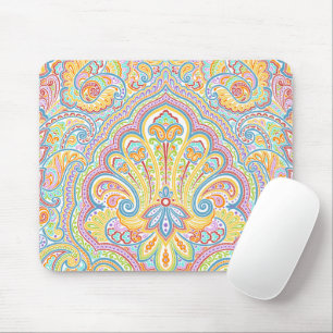 Verziert Hand Drawn Paisley Floral Motif Mousepad