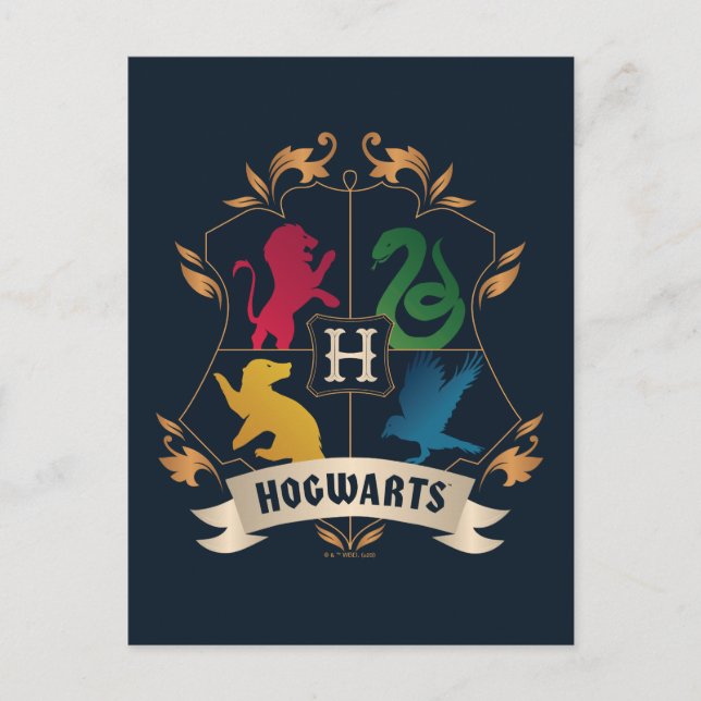 Verziert HOGWARTS™ House Wappen Postkarte (Vorderseite)