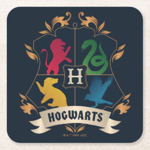 Verziert HOGWARTS™ House Wappen Rechteckiger Pappuntersetzer