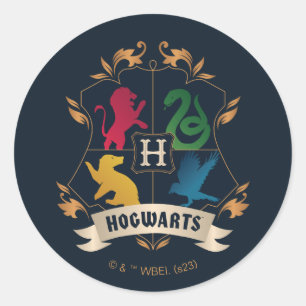 Verziert HOGWARTS™ House Wappen Runder Aufkleber