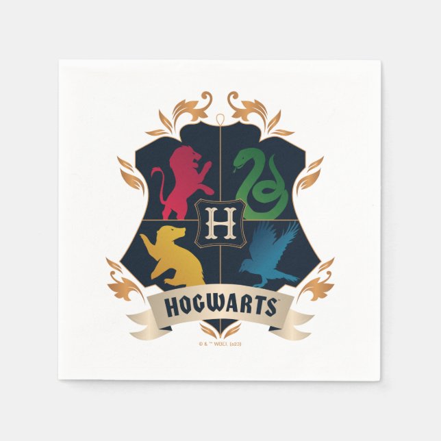 Verziert HOGWARTS™ House Wappen Serviette (Vorderseite)