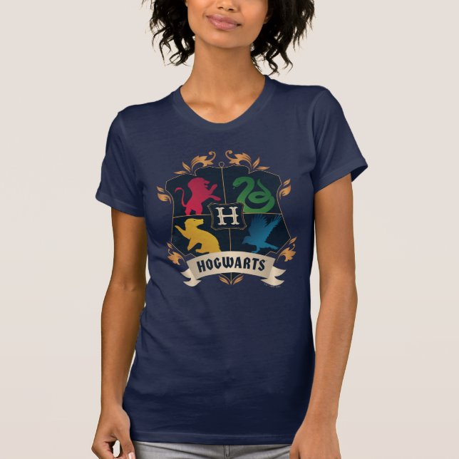 Verziert HOGWARTS™ House Wappen T-Shirt (Vorderseite)