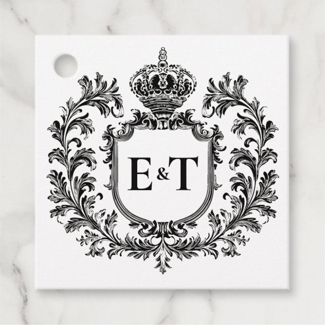 Verziert Laurel & Filigree, Hochzeit Geschenkanhänger (Vorderseite)