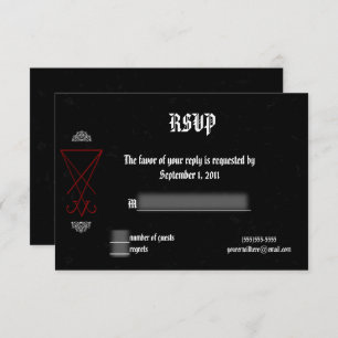 Verziert Luciferian Occult Goth Wedding RSVP Einladung
