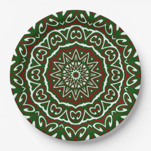 Verziert Maximalist Groovy Christmas Mandala Patte Pappteller