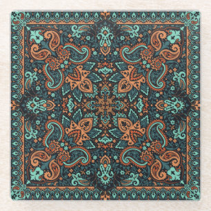 Verziert Paisley Bandana: Seide Neck. Glasuntersetzer