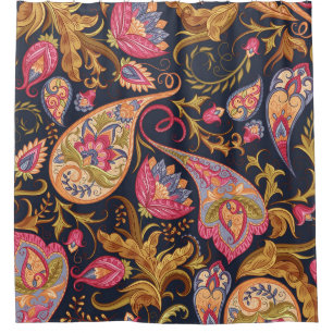 Verziert Paisley: Elegantes, nahtloses Muster. Duschvorhang