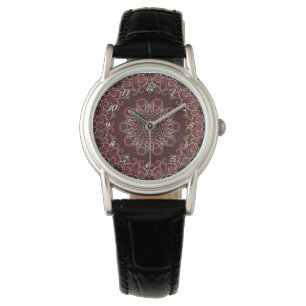 Verziert Red Bohemisch Mandala Wrist Watch Armbanduhr