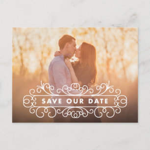 Verziert Save the Date Postkarte