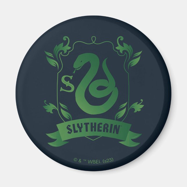 Verziert SLYTHERIN™-Wappen Magnet (Vorne)
