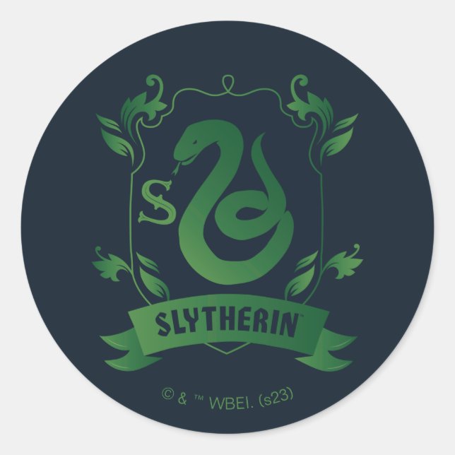 Verziert SLYTHERIN™-Wappen Runder Aufkleber (Vorderseite)