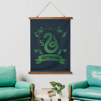 Verziert SLYTHERIN™-Wappen Wandteppich Mit Holzrahmen