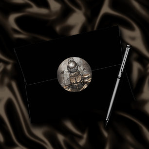 Verziert Steampunk Cauldron   Zauberbücher und Uhr Runder Aufkleber