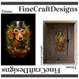 Verziert Steampunk Dackel Hund Decoupage Right 149 Seidenpapier