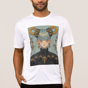 Verziert Steampunk Fantasy Anime Girl T-Shirt