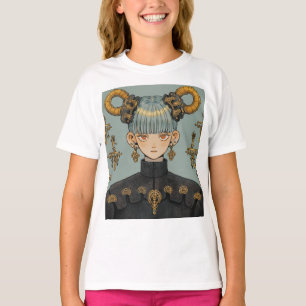 Verziert Steampunk Fantasy Anime Girl T-Shirt