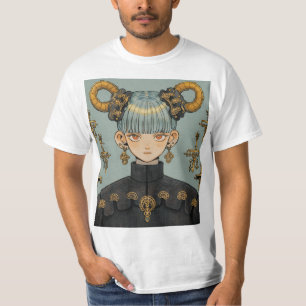 Verziert Steampunk Fantasy Anime Girl T-Shirt