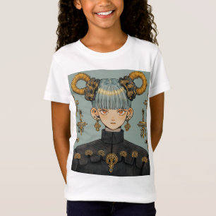 Verziert Steampunk Fantasy Anime Girl T-Shirt