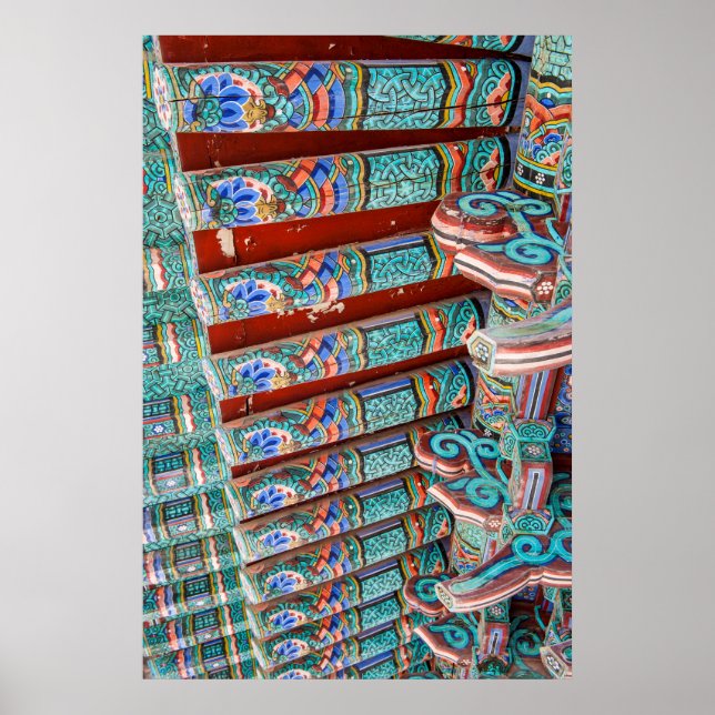 Verziert Temple Roof Poster (Vorne)