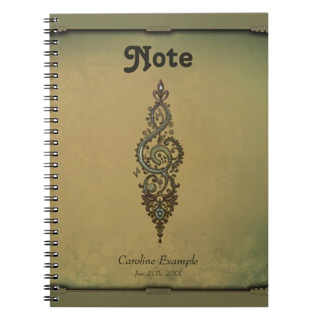Verziert Treble Clef Notizblock (Vorderseite)