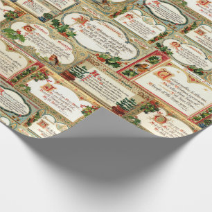 Verziert Vintage Weihnachtsgrüße Collage Geschenkpapier