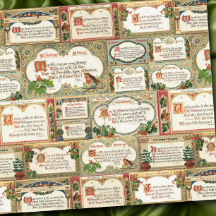 Verziert Vintage Weihnachtsgrüße Collage Seidenpapier
