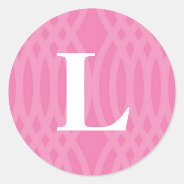 Verziert Woven Monogram - Letter L Runder Aufkleber (Vorderseite)