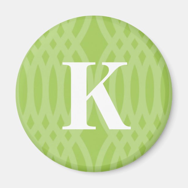Verziert Woven Monogramm - Buchstabe K Magnet (Vorne)