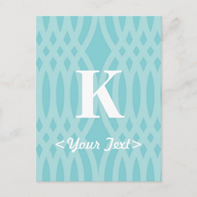 Verziert Woven Monogramm - Buchstabe K Postkarte (Vorderseite)
