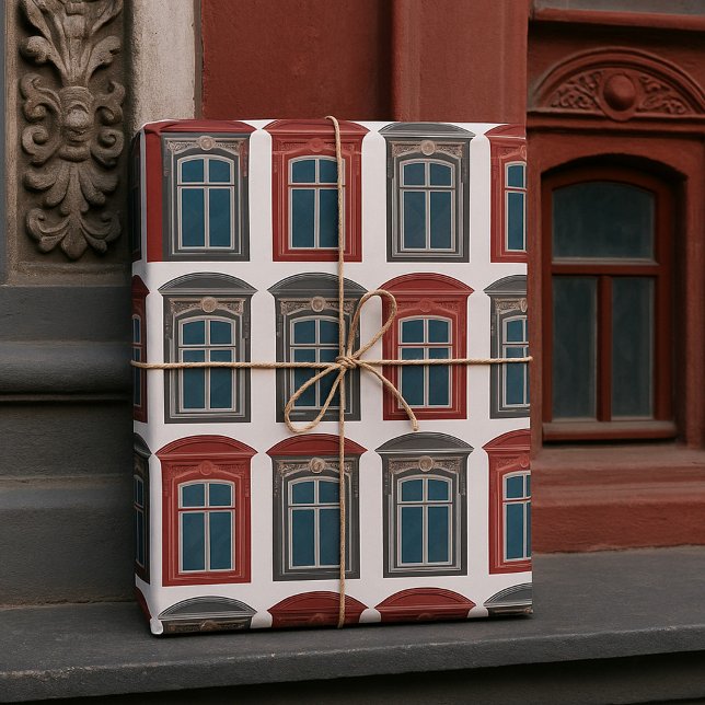 Verzierte Architektur des Europäischen Fensters Geschenkpapier (Von Creator hochgeladen)