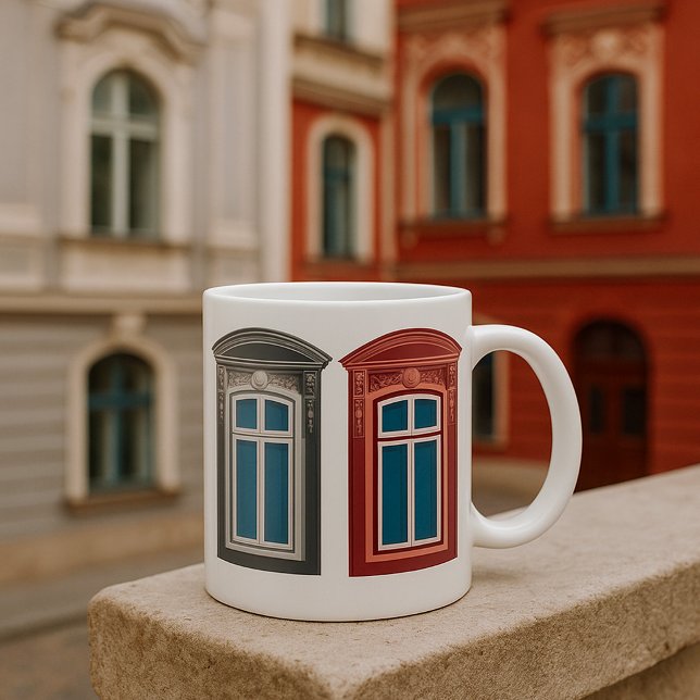 Verzierte Architektur des Europäischen Fensters Kaffeetasse (Von Creator hochgeladen)