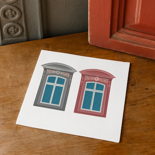 Verzierte Architektur des Europäischen Fensters Serviette (Von Creator hochgeladen)