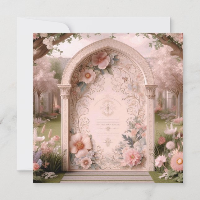 verzierte Arkade Feiertagskarte (Vorderseite)