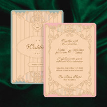 Verzierte Art Nouveau Hochzeitseinladung