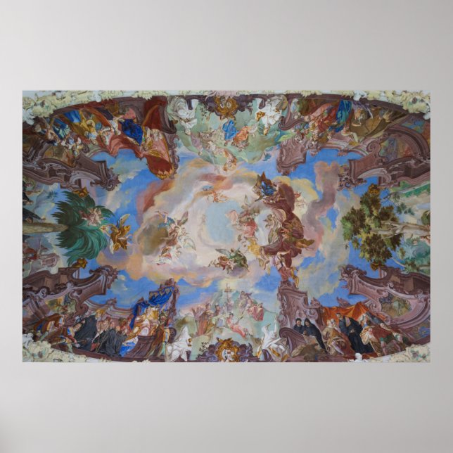 Verzierte Bibliotheksdeckendetails Poster (Vorne)