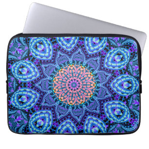 Verzierte blaue laptopschutzhülle