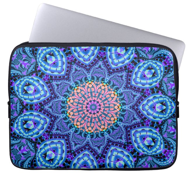 Verzierte blaue laptopschutzhülle (Vorderseite)