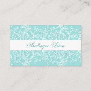 Verzierte blaue und weiße Visitenkarte