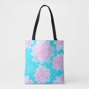 Verzierte Blume in Blau und Rosa nahtlos patentier