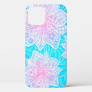 Verzierte Blume in Blau und Rosa nahtlos patentier Case-Mate iPhone Hülle
