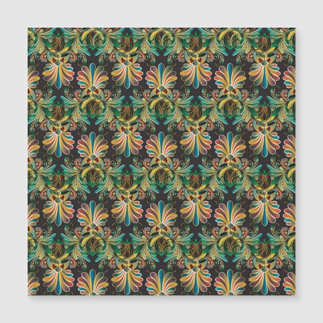 Verzierte Blume Magnetkarte (Vorderseite)