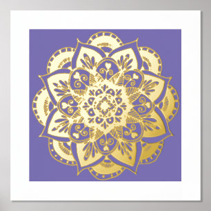 Verzierte Blume Mandala Lavendel Locarno Foliendrucke