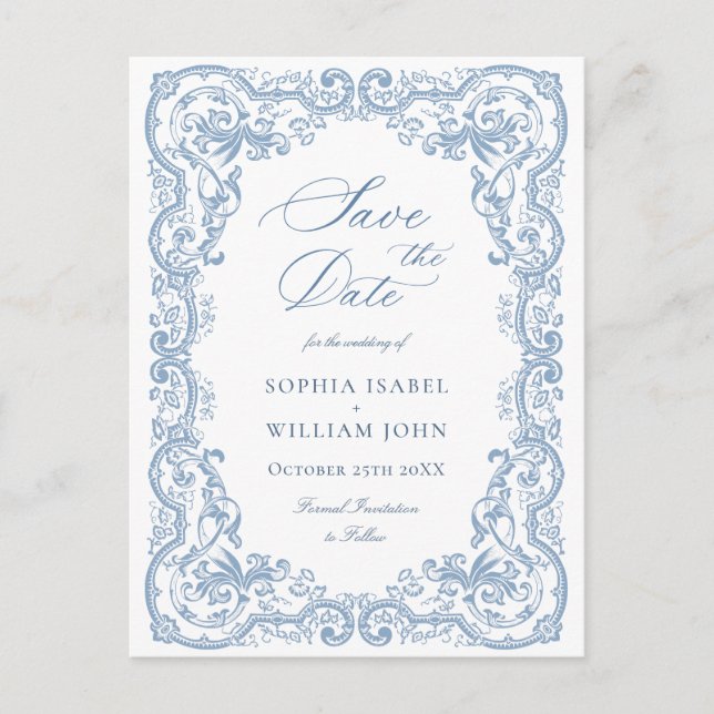 Verzierte Blumenhochzeit der Renaissance speichern Postkarte (Vorderseite)