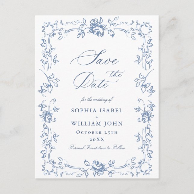 Verzierte Blumenhochzeit der Renaissance speichern Postkarte (Vorderseite)