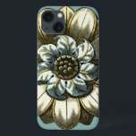 Verzierte Blumenmedaille über hellblauen Hintergru iPhone 13 Hülle<br><div class="desc">Ein hellblauer Hintergrund dient als Akzent für dieses verzierte,  blumengeschmückte Gemälde von Vision Studio. Ebenen von Blätter vervielfachen die Schönheit der Blume und verleihen ihr eine lebensähnliche Qualität. Kaufen Sie es heute und lass es Blüte in Ihrer Zuhause!</div>