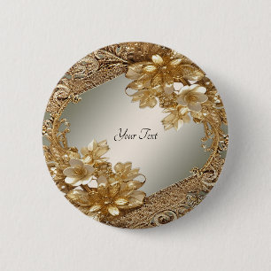 Verzierte Blumenschaltfläche für moderne Gold Button