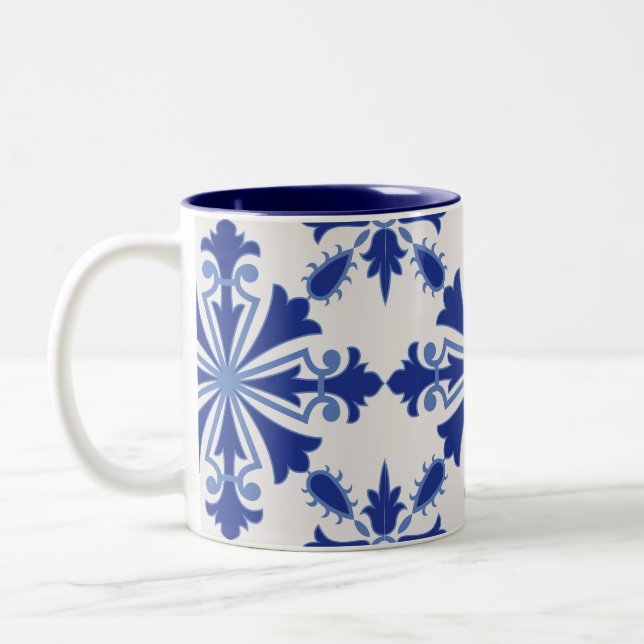 Verzierte Blüte Zweifarbige Tasse (Links)