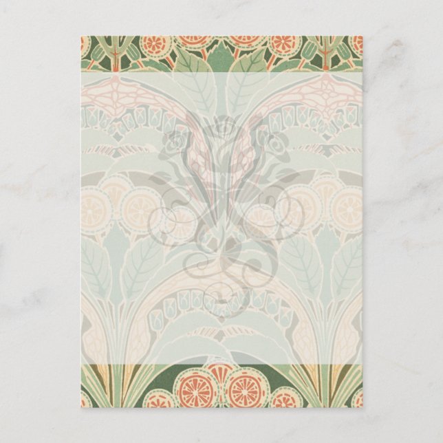 verzierte Bontanic Garden Art Nouveau Art Postkarte (Vorderseite)