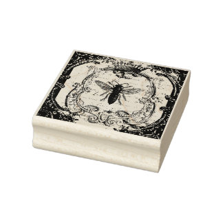 Verzierte Briefmarke der Biene, medial veränderte  Gummistempel