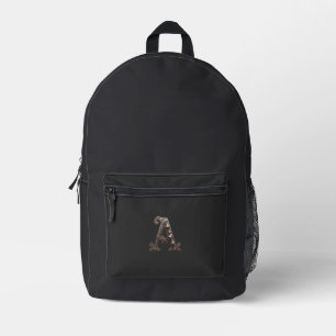 Verzierte Bronzebuchstabe A mit Glocken Bedruckter Rucksack
